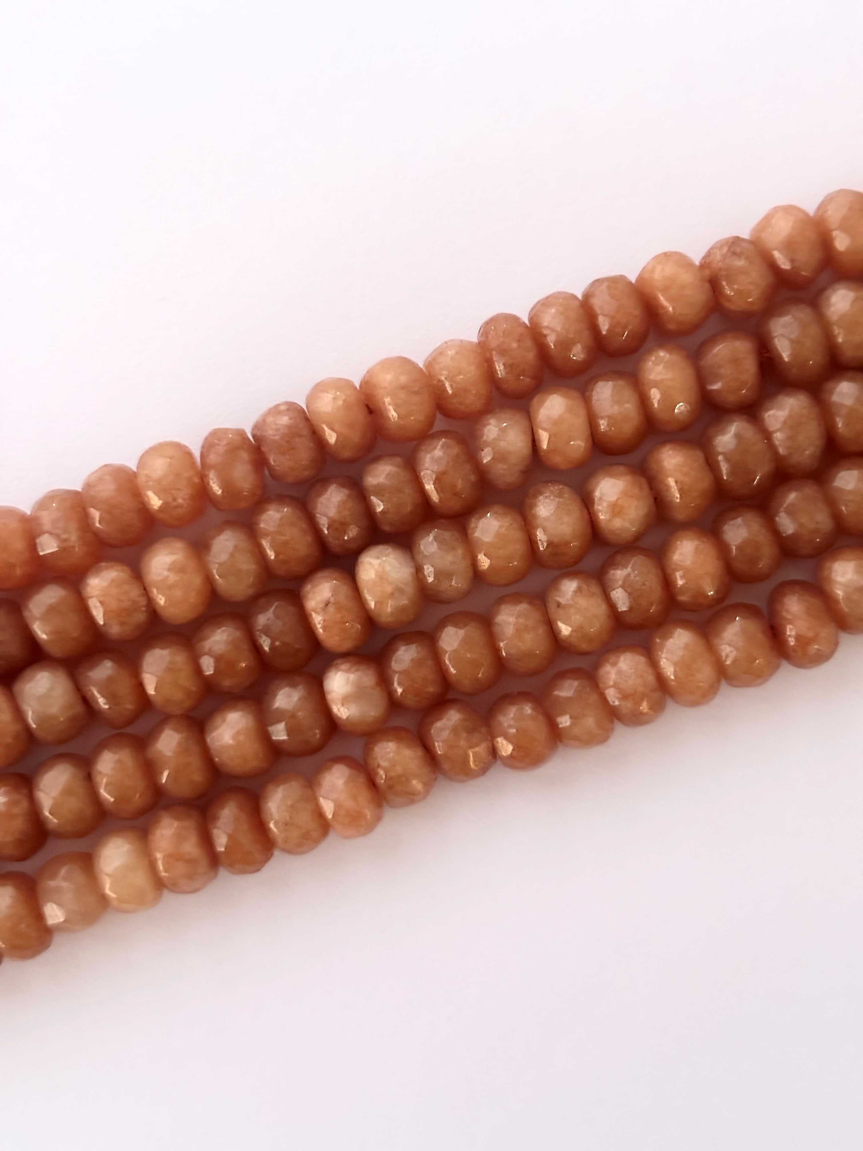 Faceted Peach Moonstone Beads