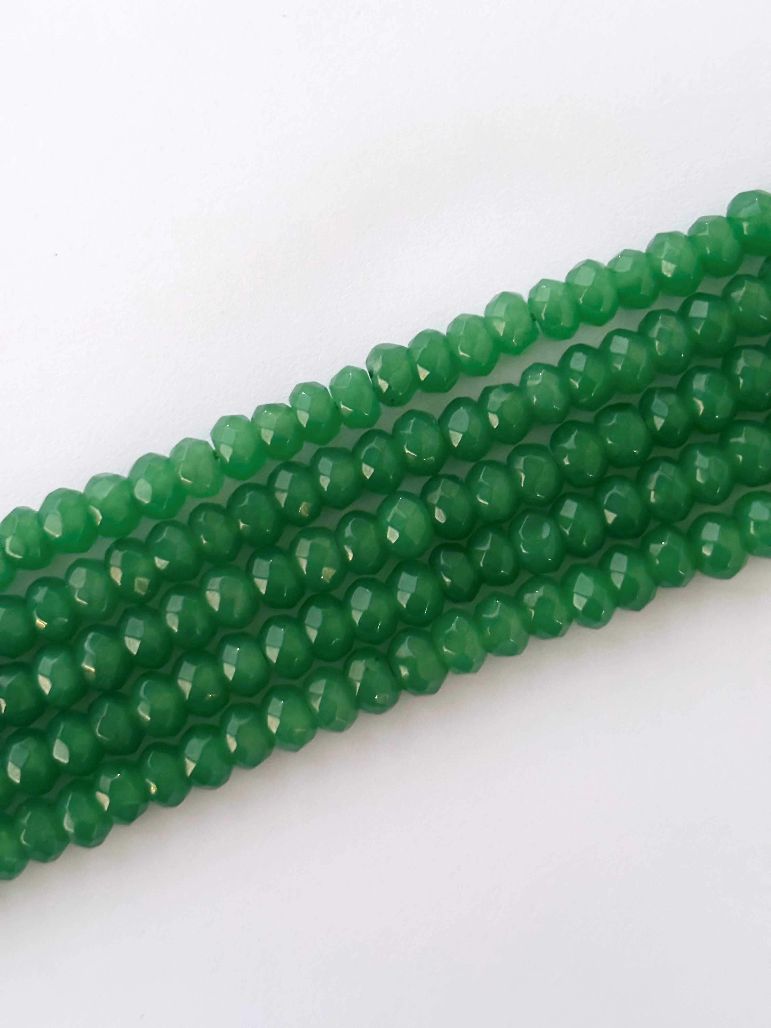 Faceted Soft Green Jade Beads