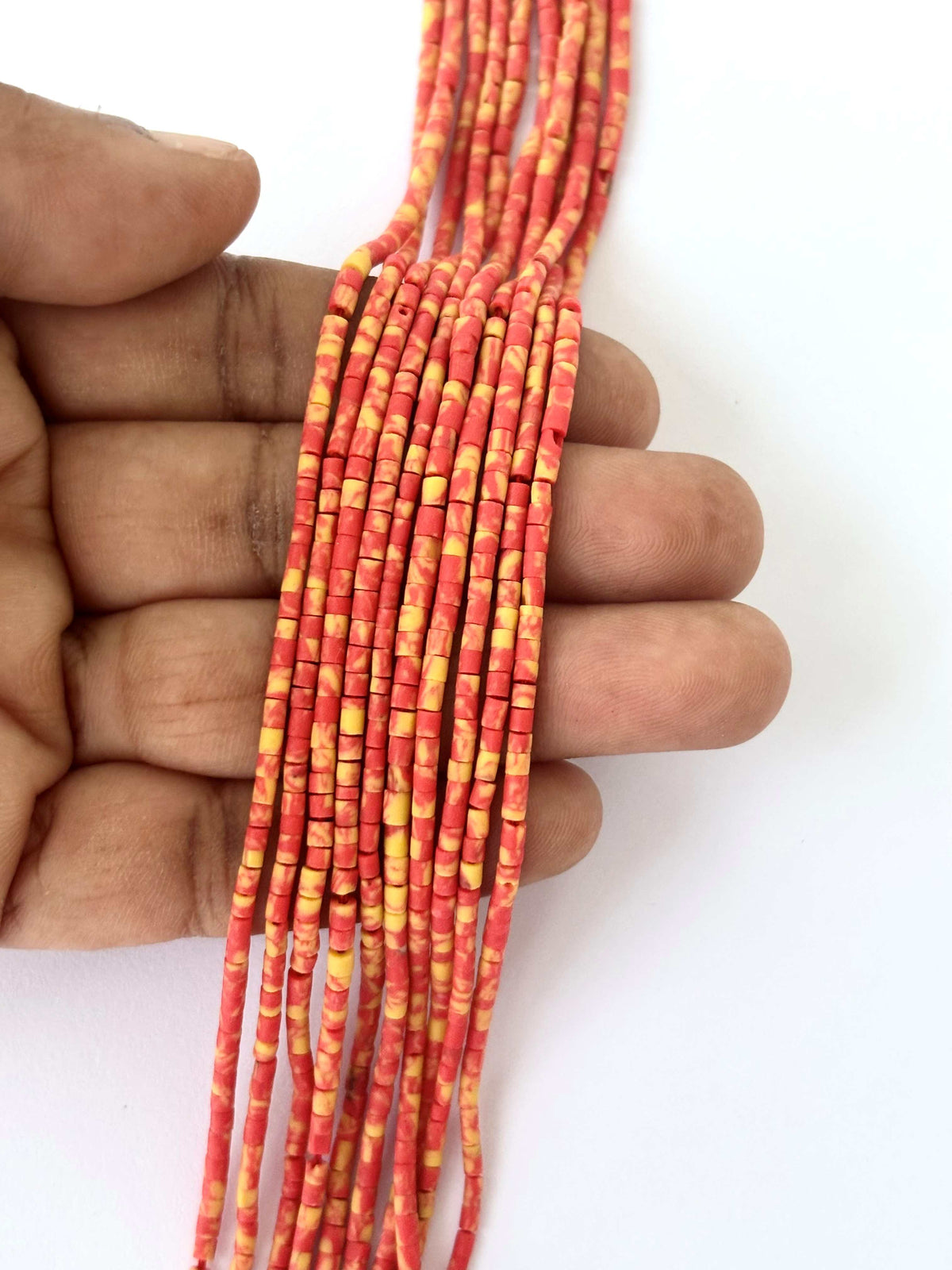 Red and Yellow Turquoise Heishi Beads