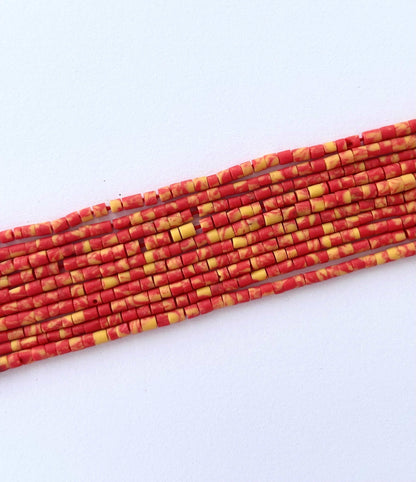 Red and Yellow Turquoise Heishi Beads