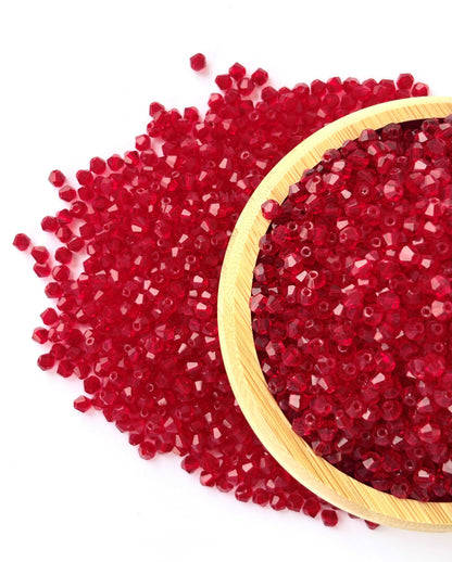 360 Beads Red Bicone Crystal Faceted Beads 4MM