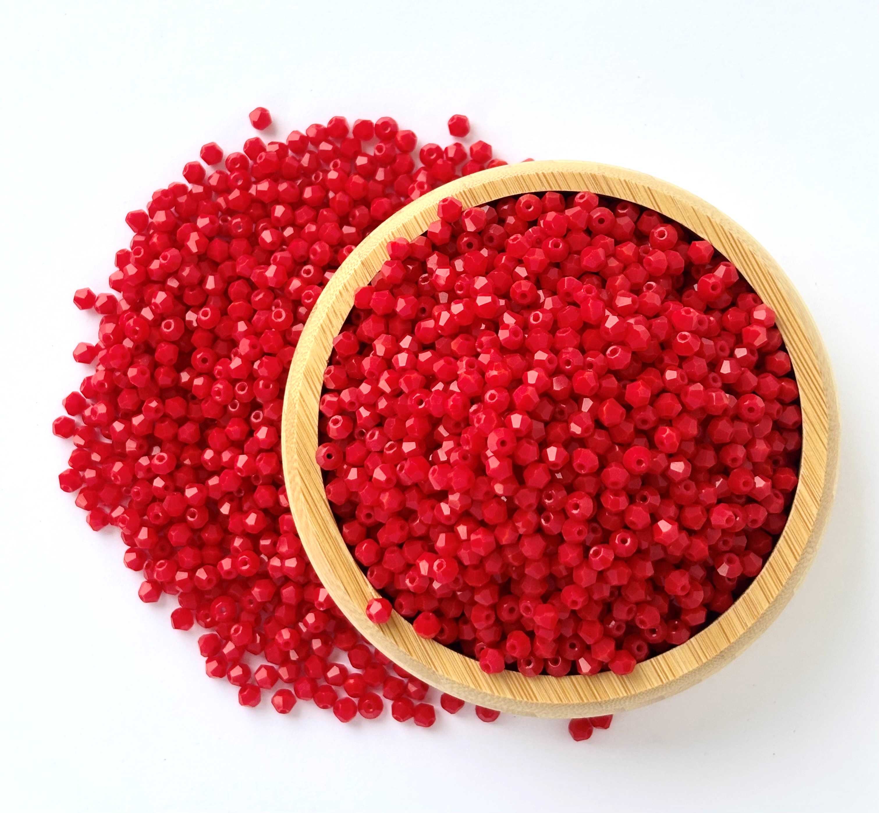 360 Beads Opaque Red Bicone Crystal Beads