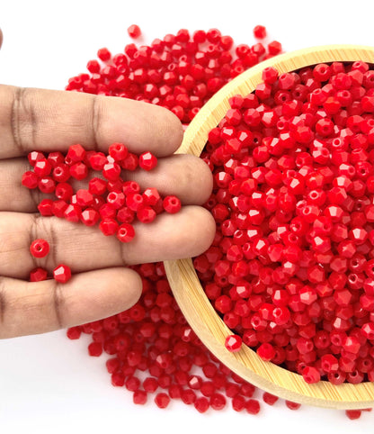 360 Beads Opaque Red Bicone Crystal Beads