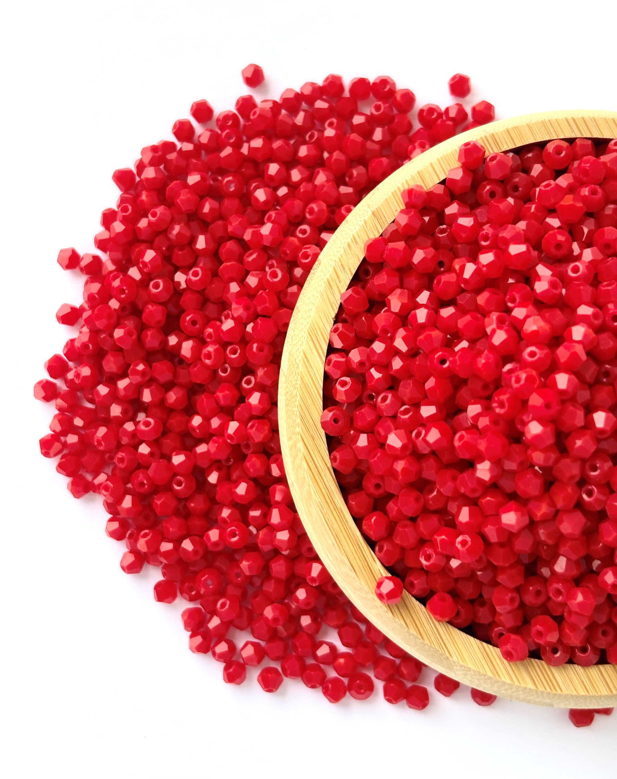 360 Beads Opaque Red Bicone Crystal Beads