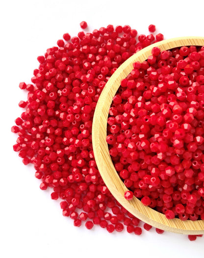 360 Beads Opaque Red Bicone Crystal Beads