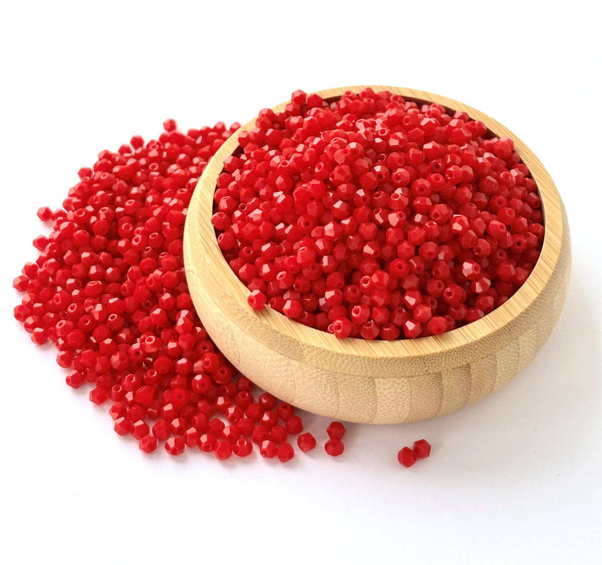 360 Beads Opaque Red Bicone Crystal Beads