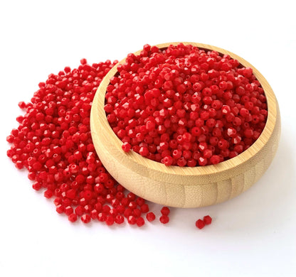 360 Beads Opaque Red Bicone Crystal Beads
