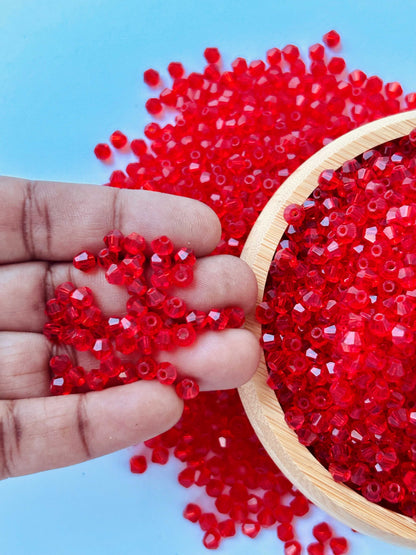 360 Beads Bright Red Bicone Crystal Beads