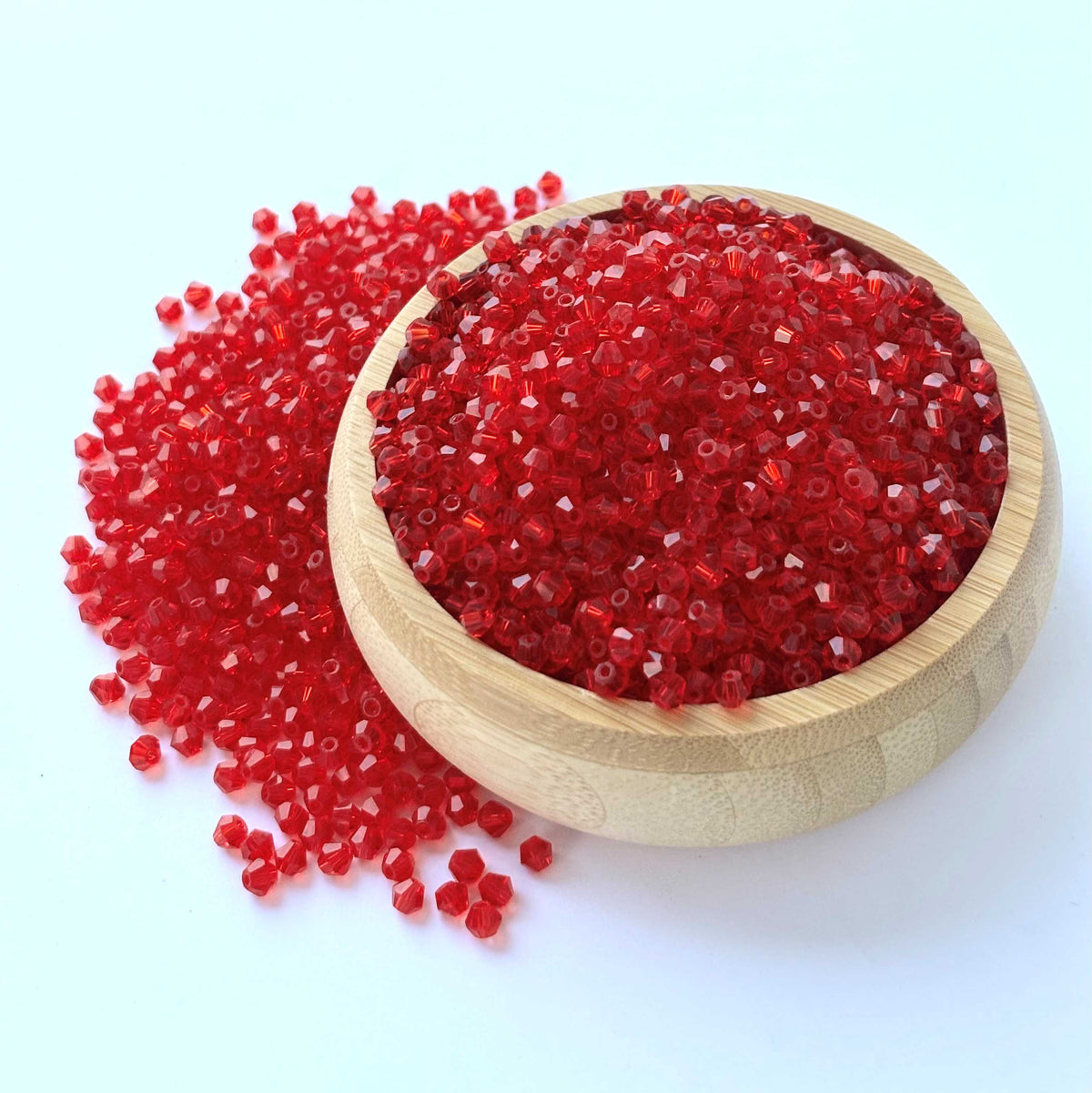 360 Beads Bright Red Bicone Crystal Beads
