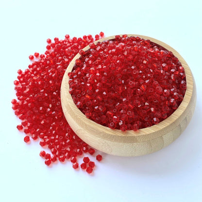 360 Beads Bright Red Bicone Crystal Beads