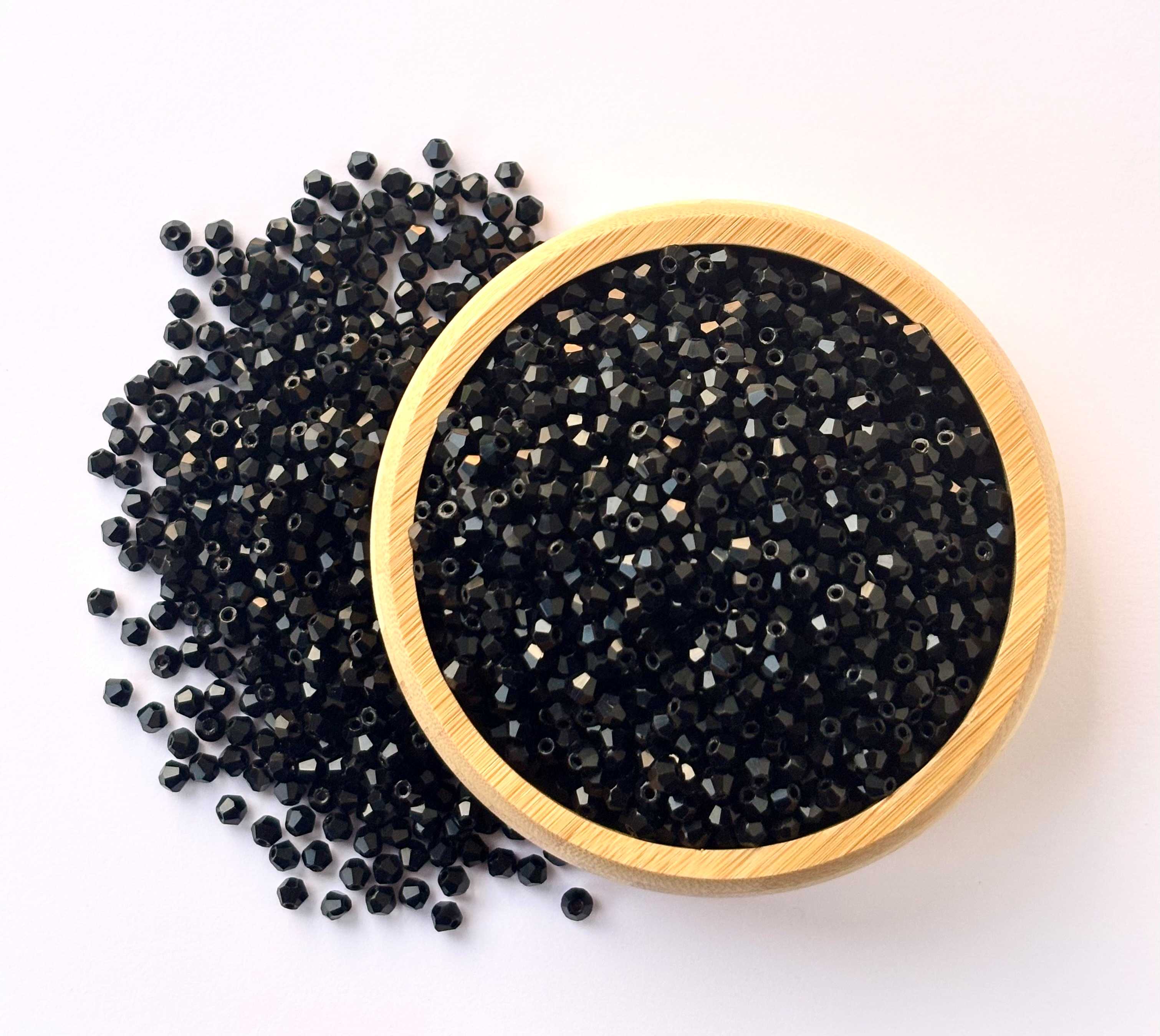 360 Beads Black Bicone Crystal Beads
