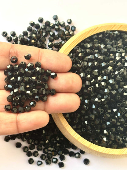 360 Beads Black Bicone Crystal Beads