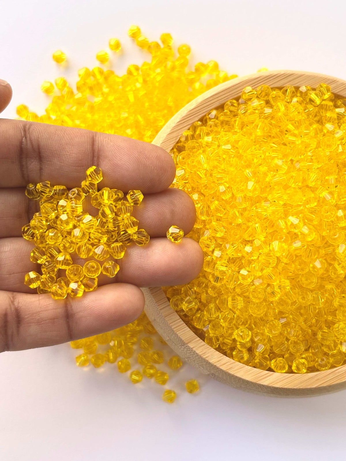 360 Beads Yellow Bicone Crystal Beads