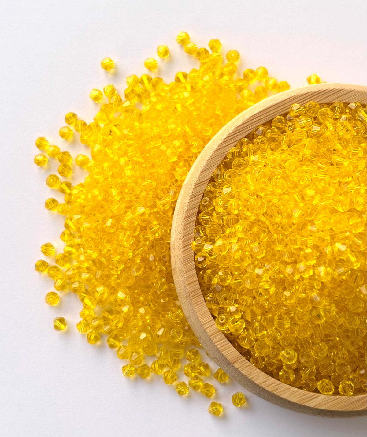 360 Beads Yellow Bicone Crystal Beads
