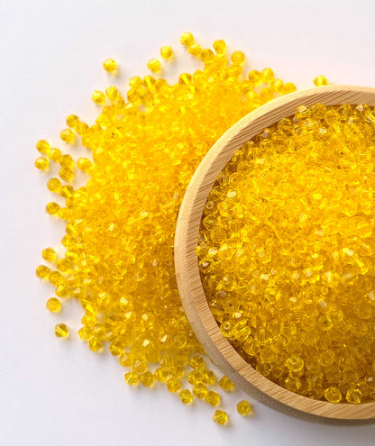 360 Beads Yellow Bicone Crystal Beads