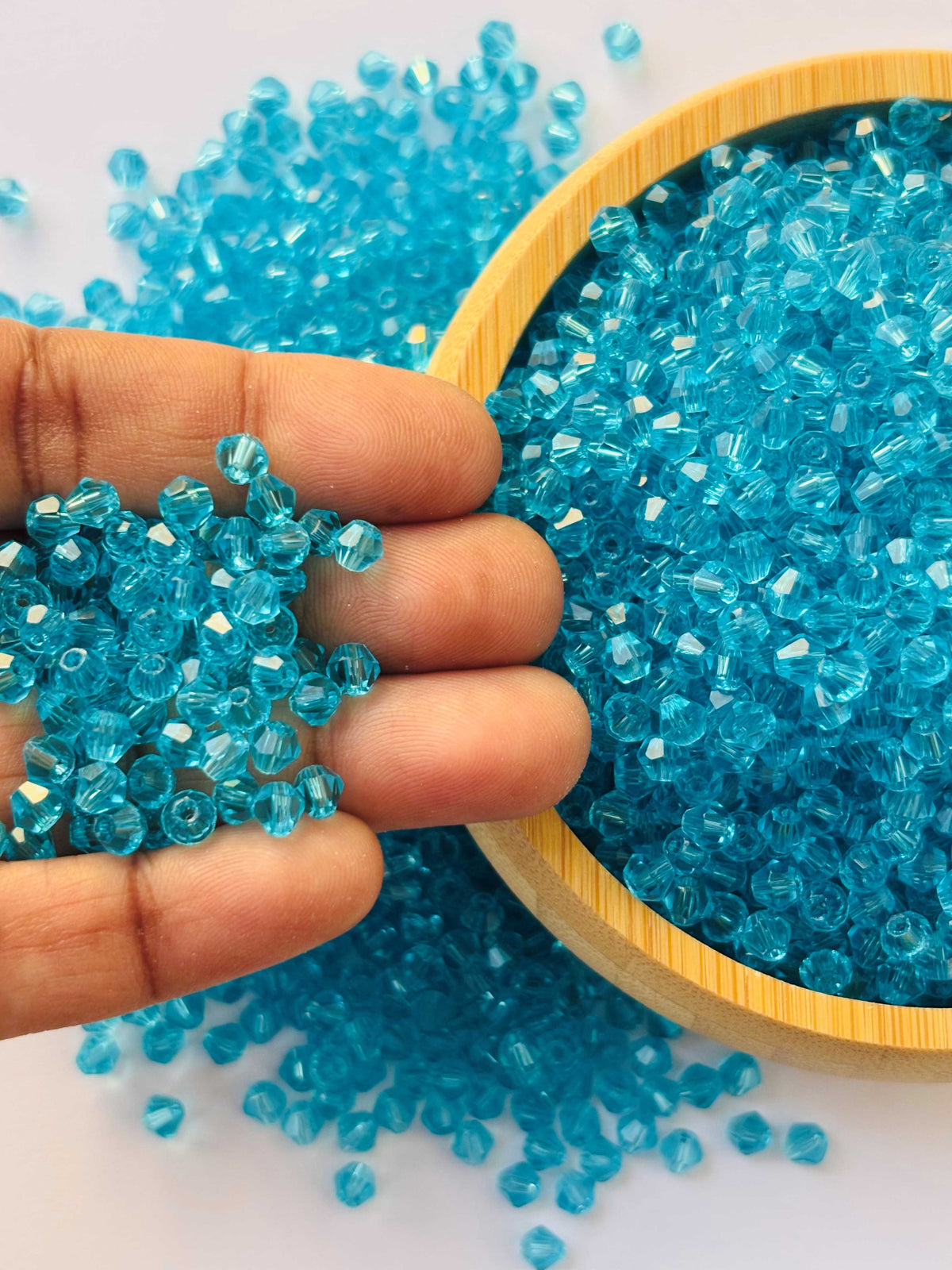 360 Beads Aqua Blue Bicone Crystal Beads