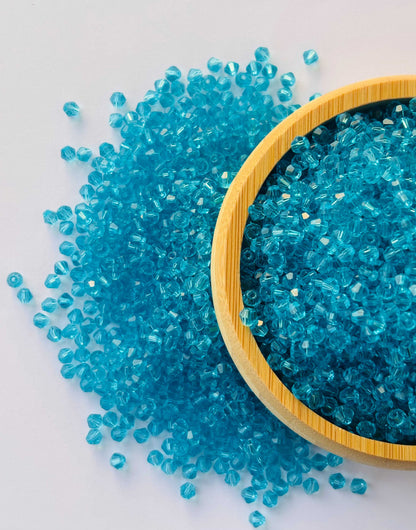 360 Beads Aqua Blue Bicone Crystal Beads