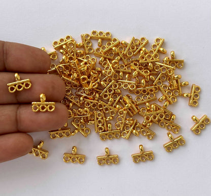 Gold 3-Hole Multi-Strand Connectors