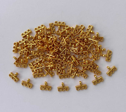 Gold 3-Hole Multi-Strand Connectors