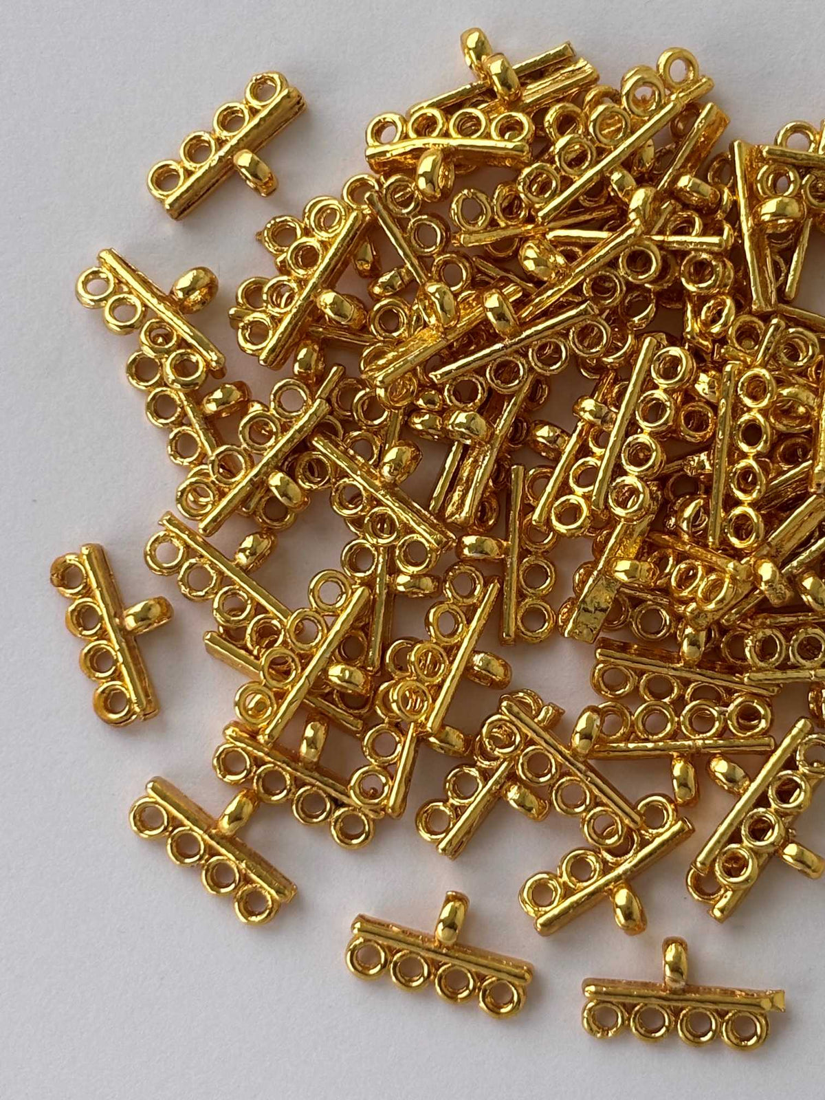 Gold 4-Hole Multi-Strand Connectors