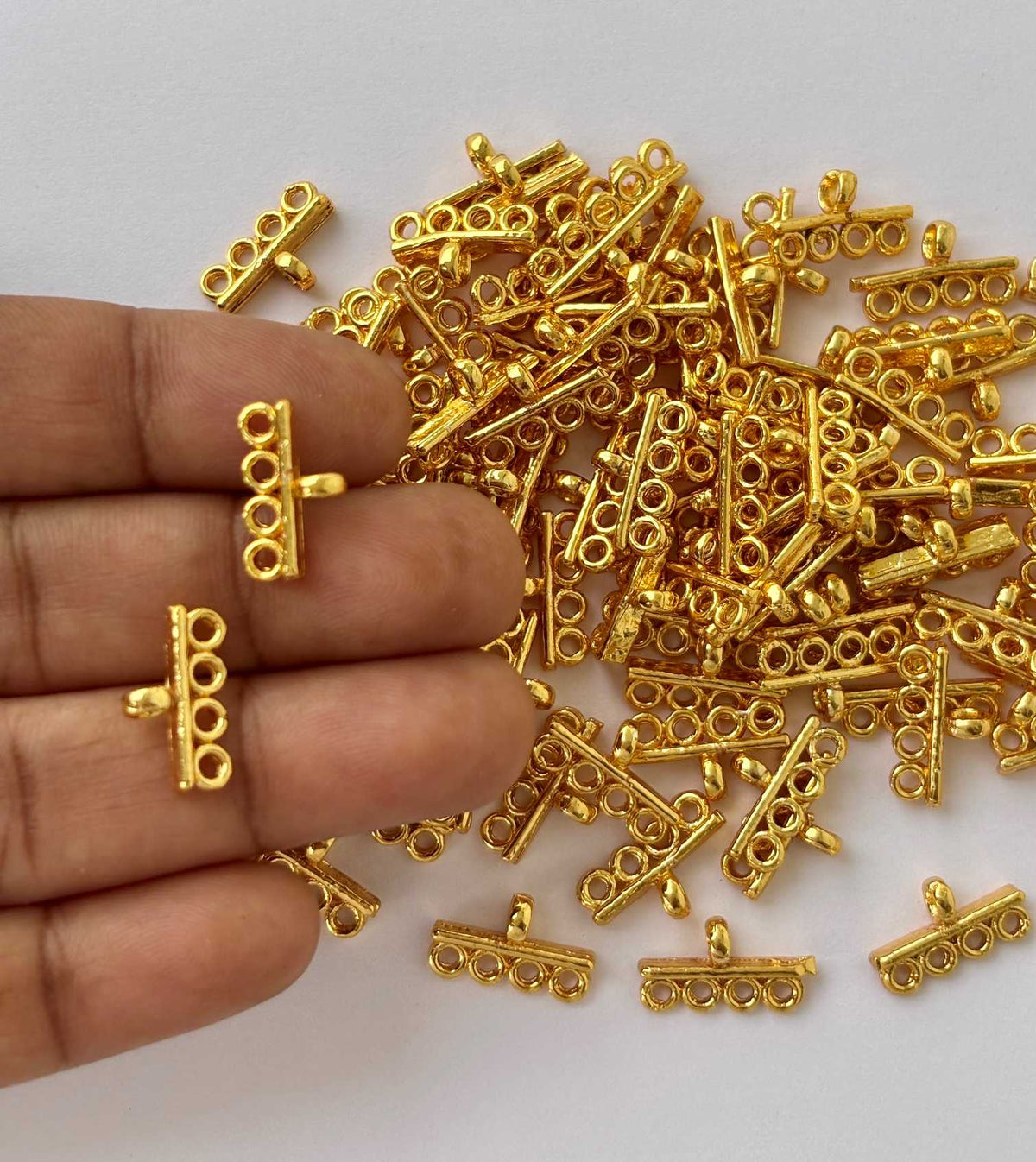 Gold 4-Hole Multi-Strand Connectors