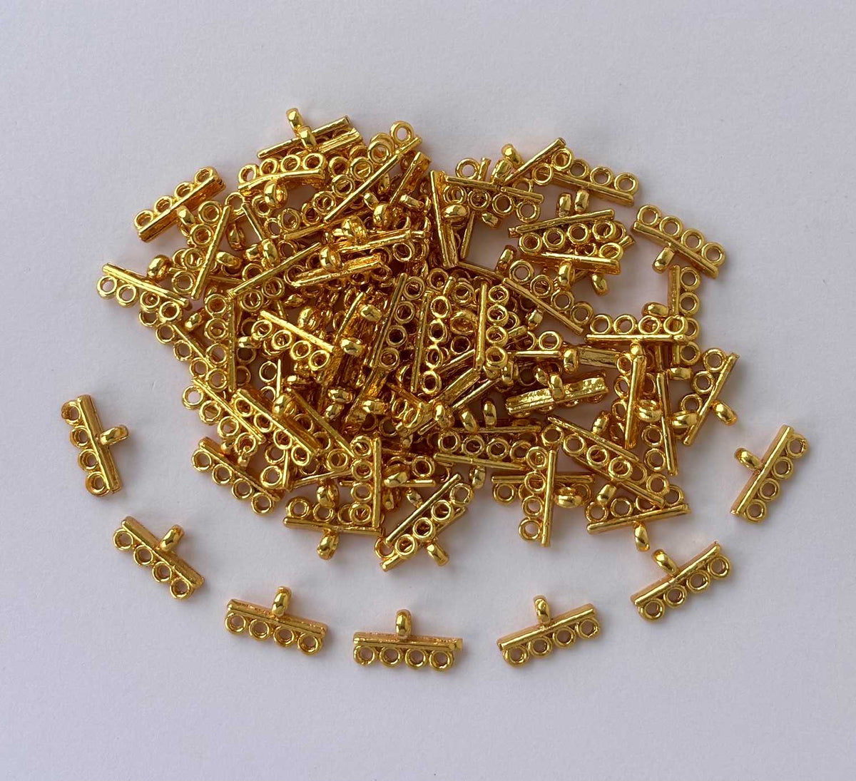 Gold 4-Hole Multi-Strand Connectors