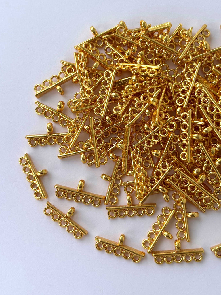 Gold 5-Hole Multi-Strand Connectors