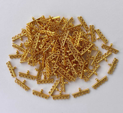 Gold 5-Hole Multi-Strand Connectors