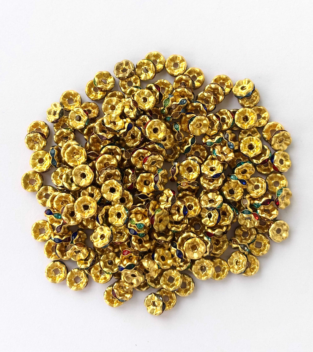 100 Pieces Multicolor Rhinestone Wave Spacer Beads