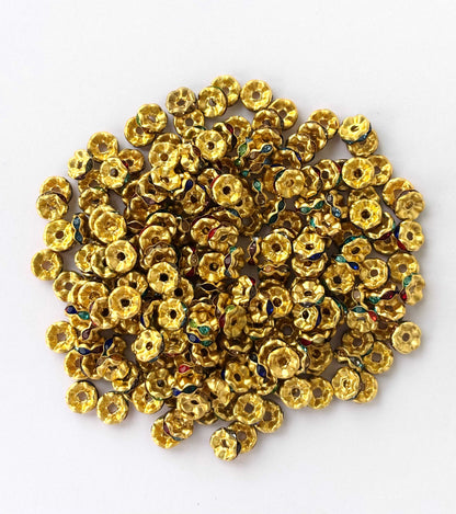 100 Pieces Multicolor Rhinestone Wave Spacer Beads