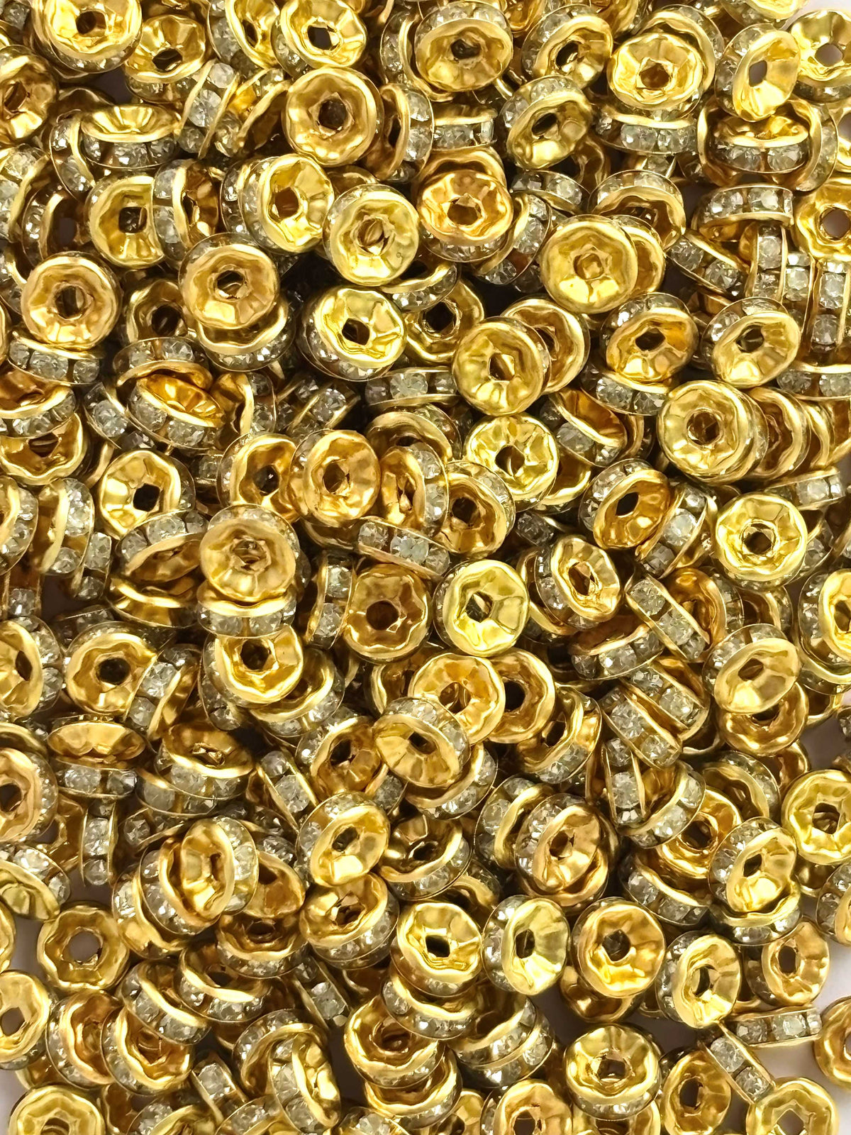 200 Pieces White Rhinestone Spacer Beads