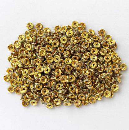 200 Pieces White Rhinestone Spacer Beads