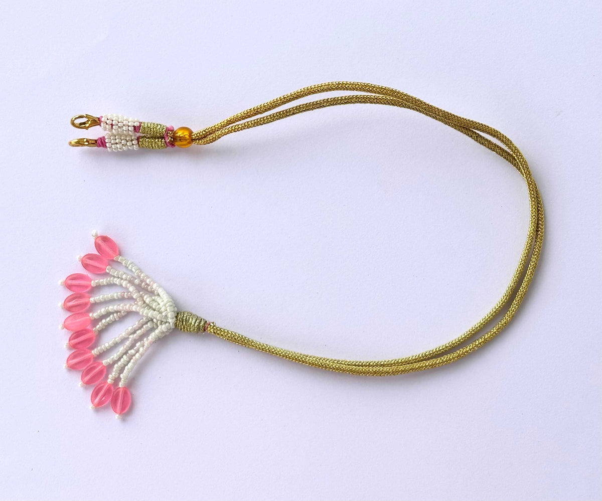 Gold & Pink Thread Necklace Dori