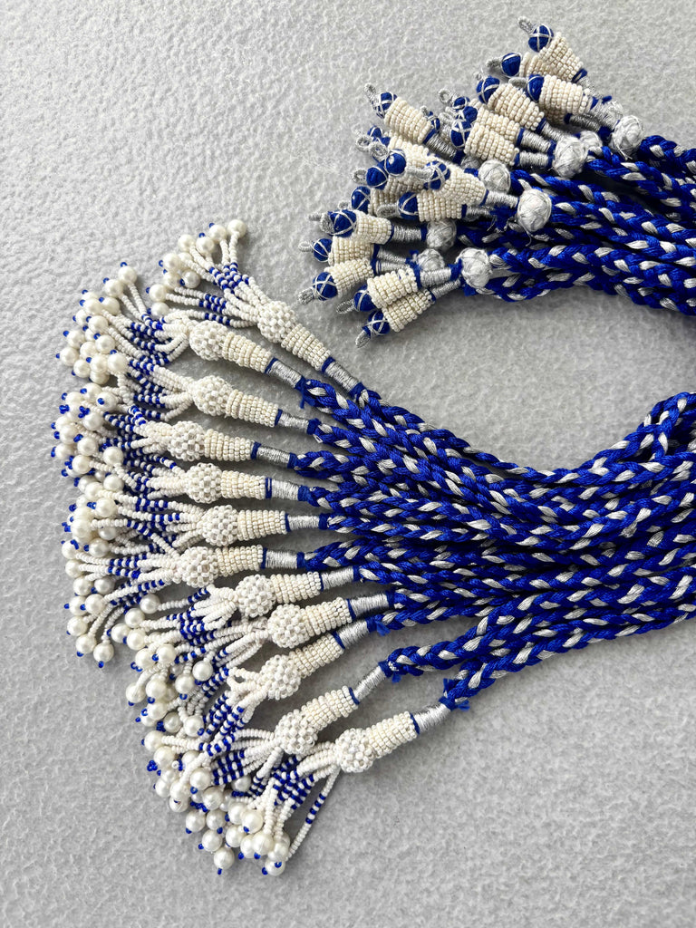 Silver & Blue Thread Necklace Dori
