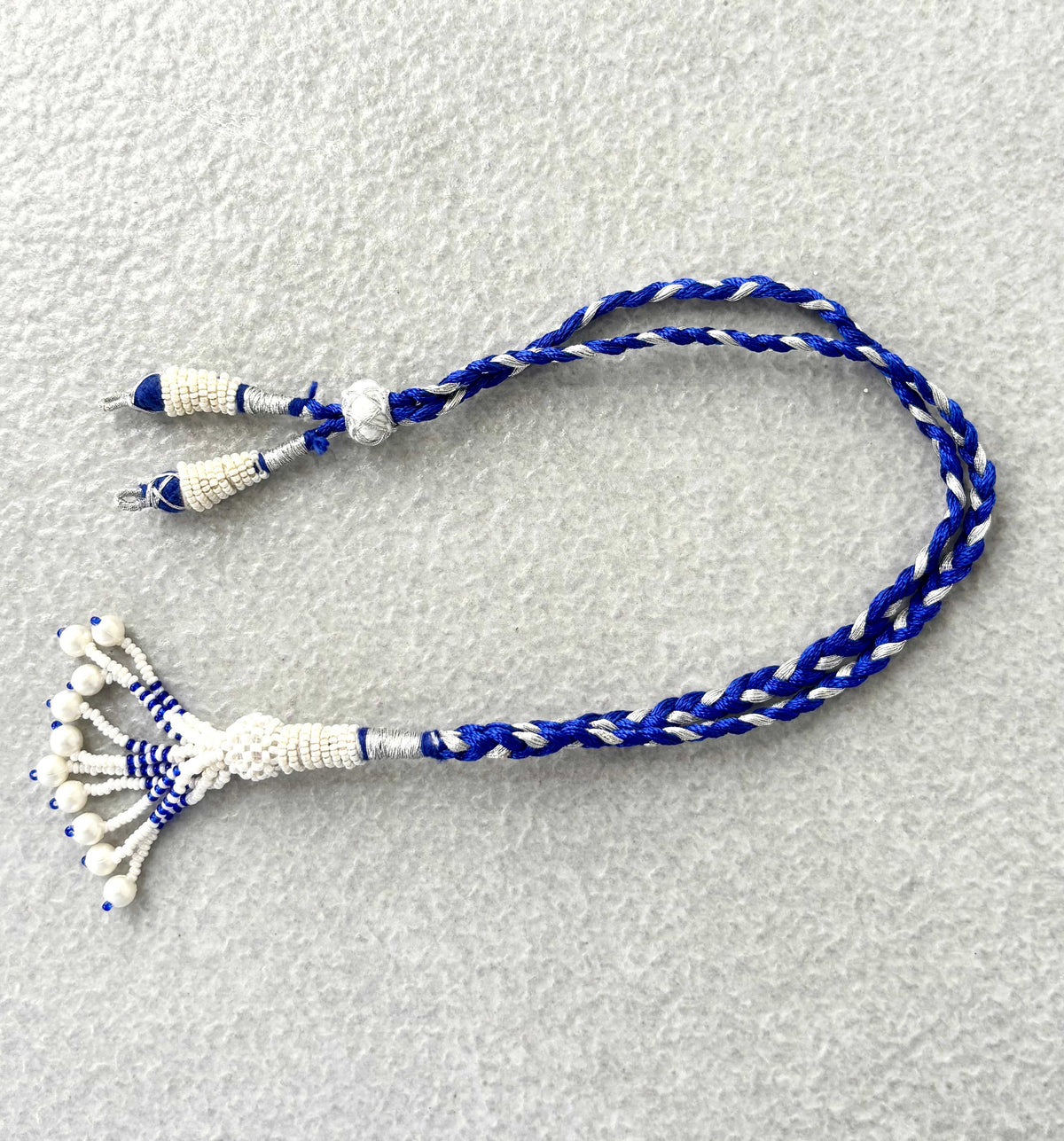 Silver & Blue Thread Necklace Dori