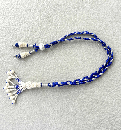 Silver & Blue Thread Necklace Dori