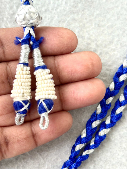 Silver & Blue Thread Necklace Dori