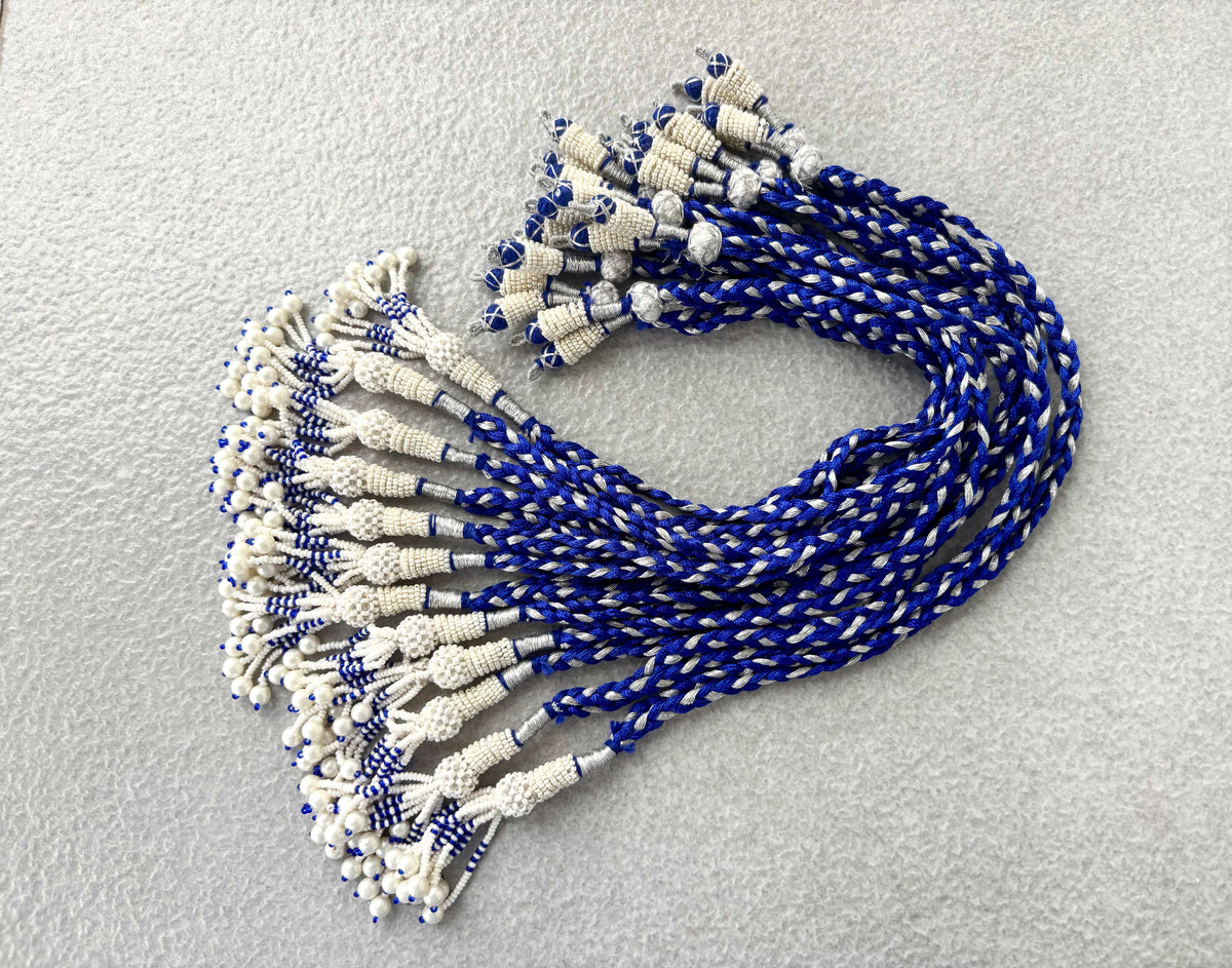 Silver & Blue Thread Necklace Dori