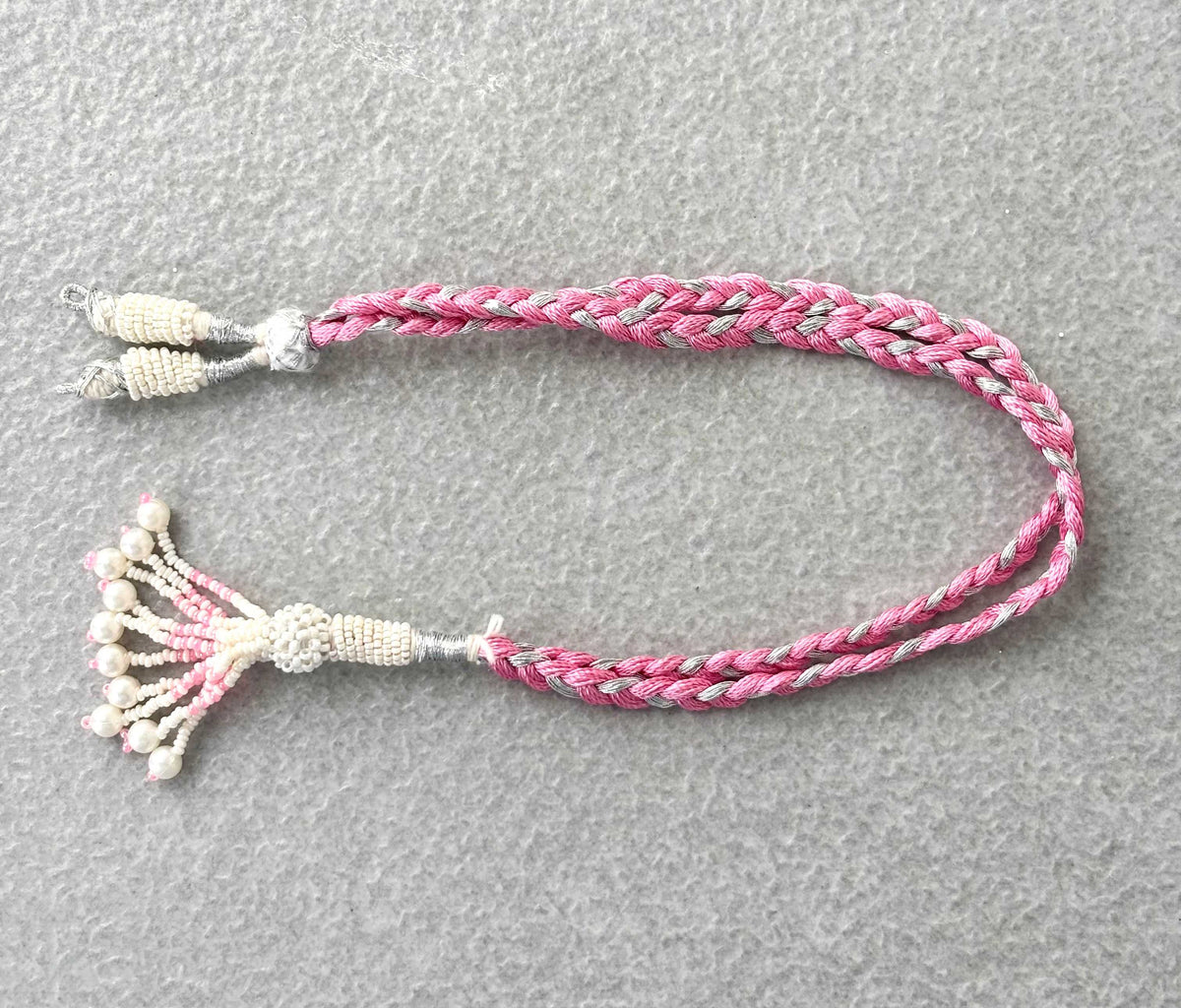 Silver & Pink Thread Necklace Dori