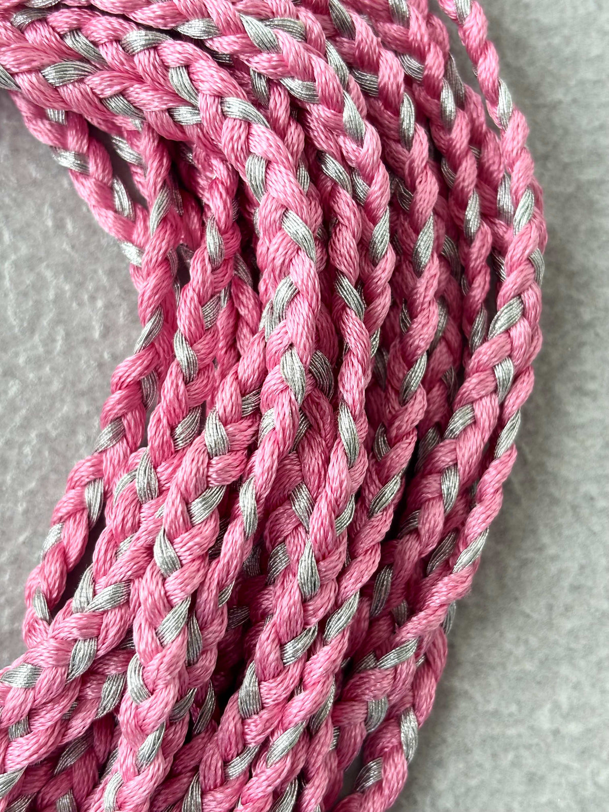 Silver & Pink Thread Necklace Dori
