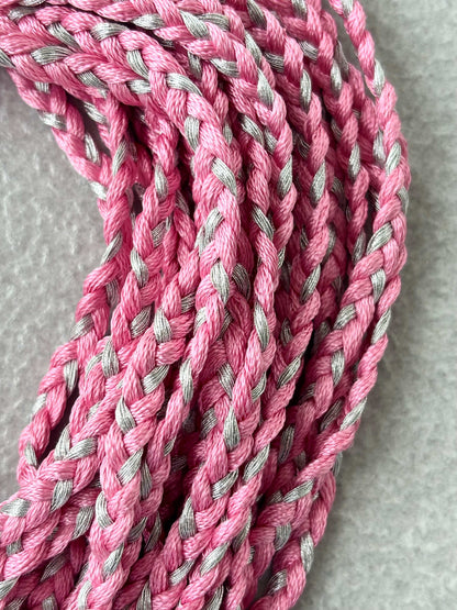 Silver & Pink Thread Necklace Dori