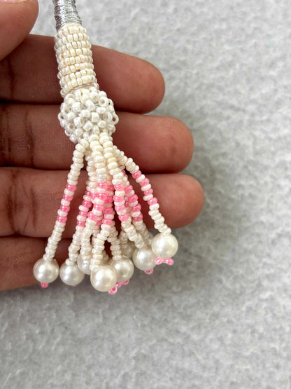 Silver & Pink Thread Necklace Dori