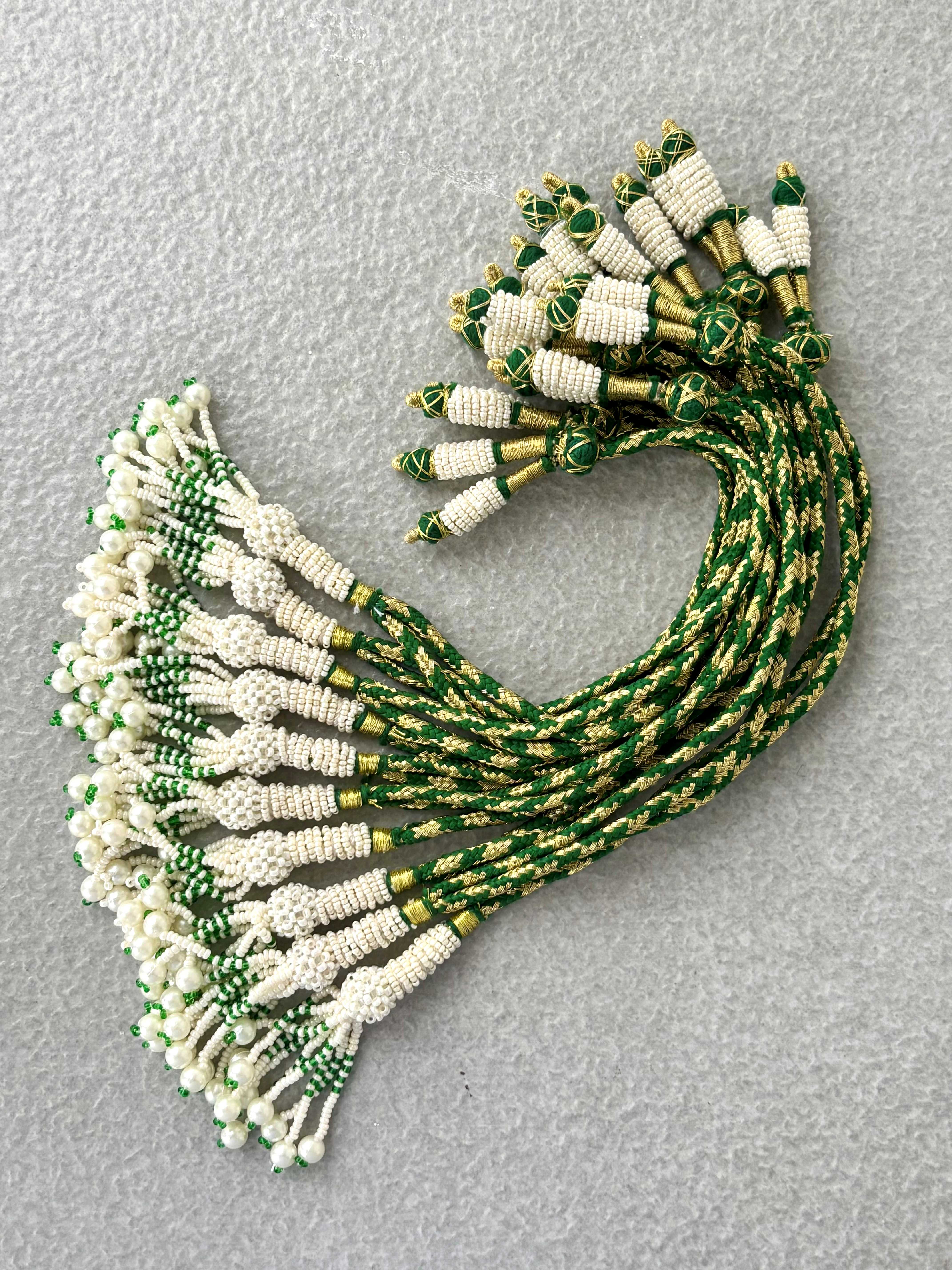 Gold & Green Thread Necklace Dori