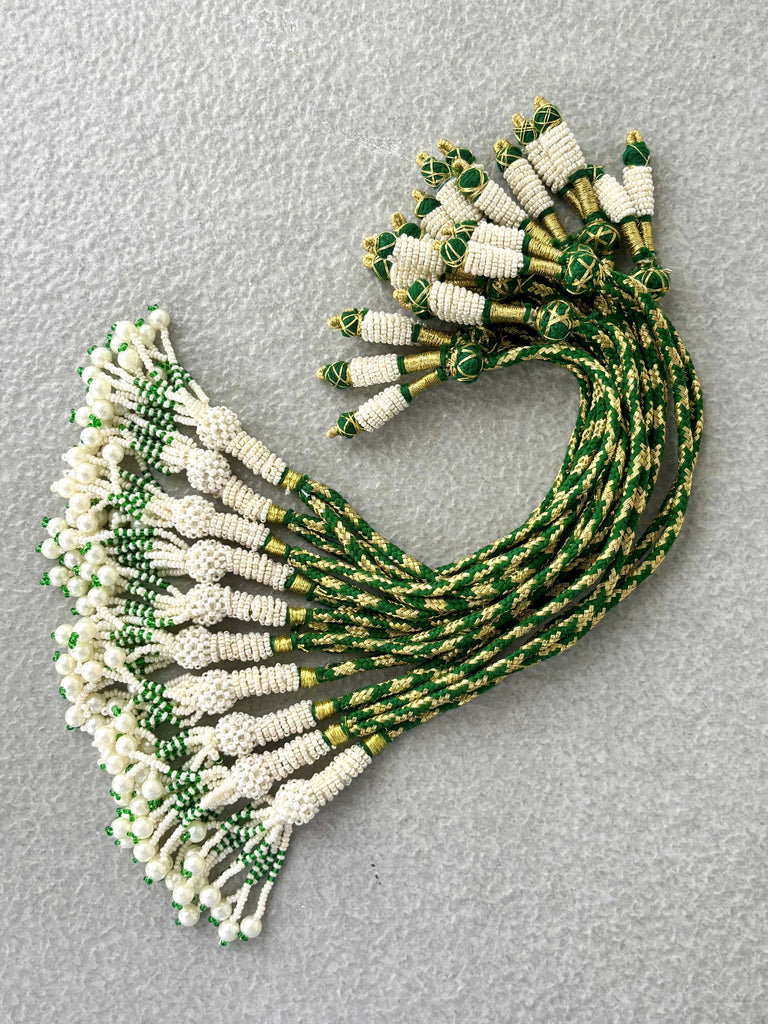 Gold & Green Thread Necklace Dori