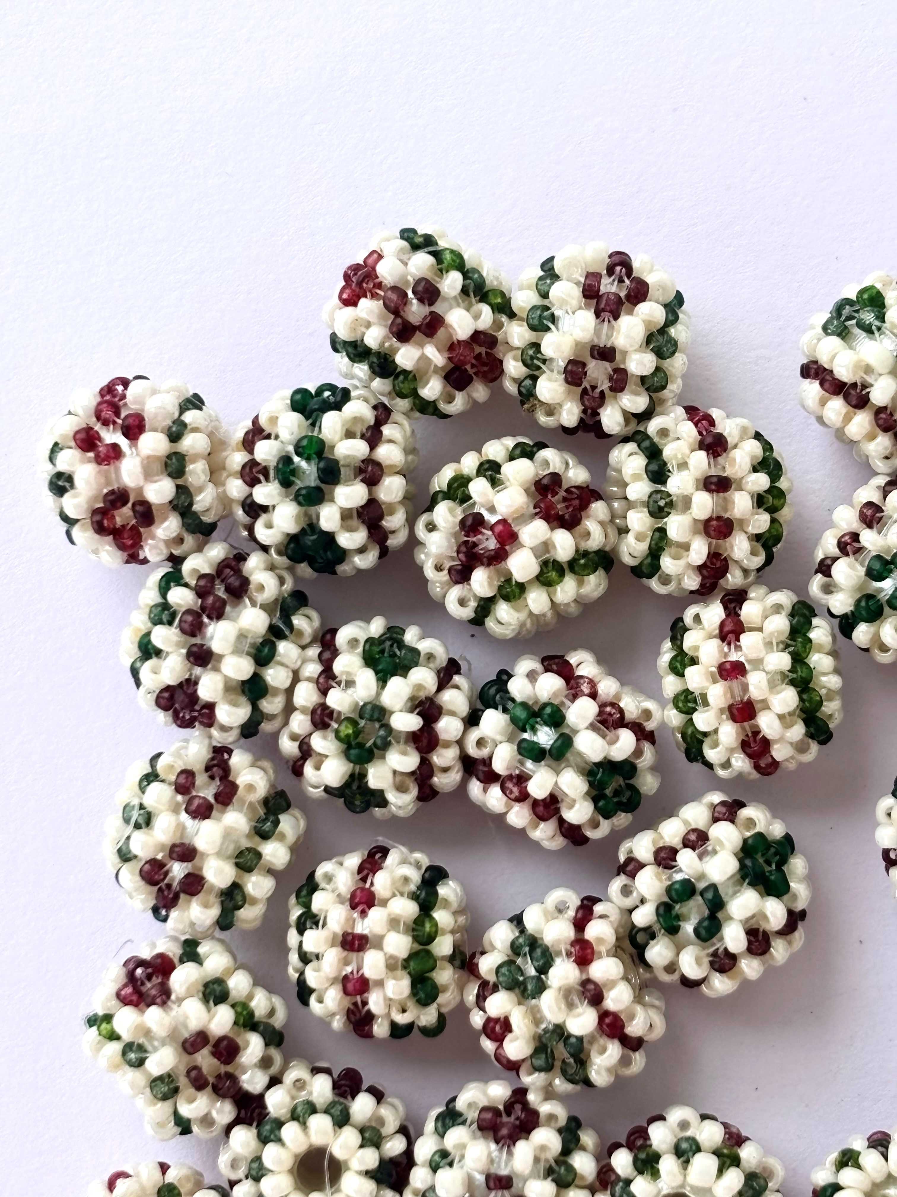 10 Woven Seed Bead Balls Design 1