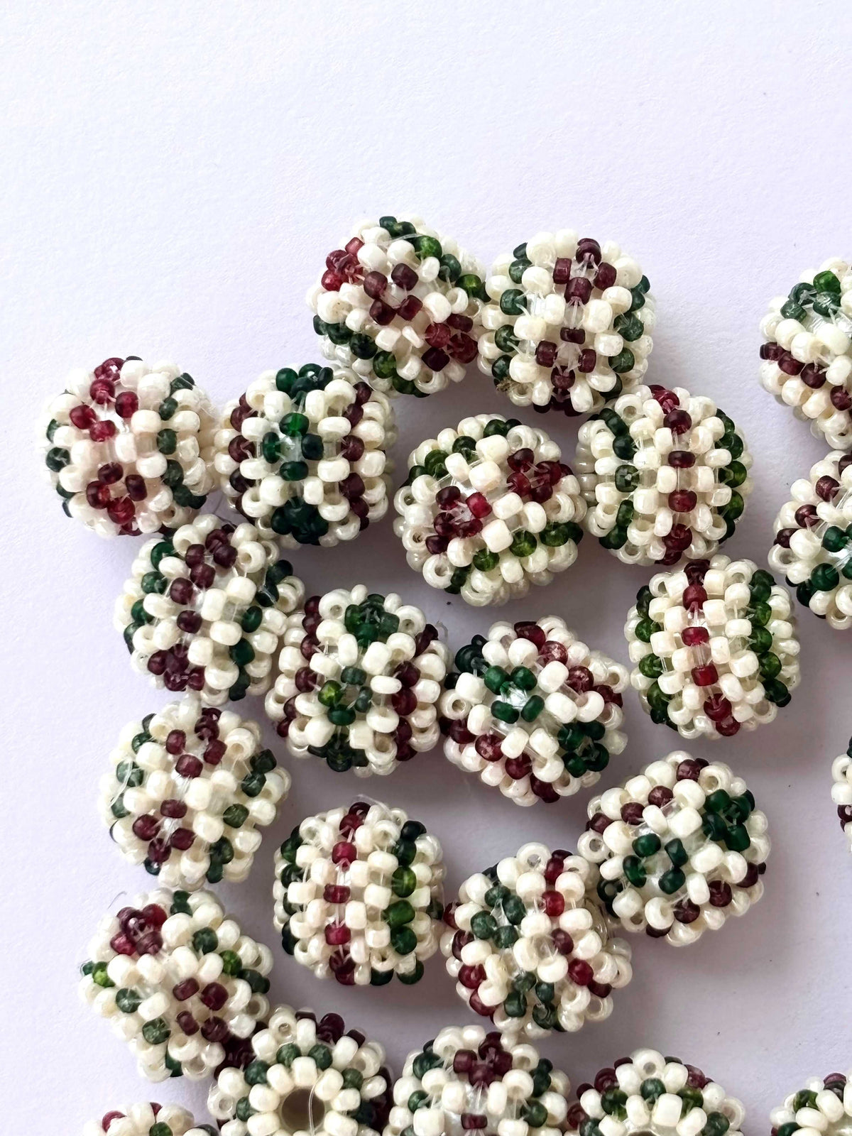 10 Woven Seed Bead Balls Design 1