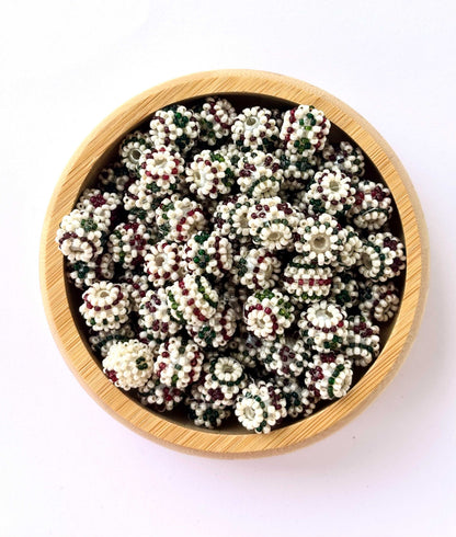 10 Woven Seed Bead Balls Design 1