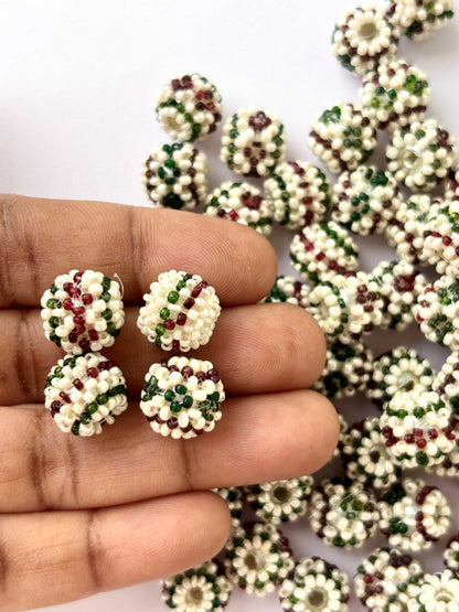 10 Woven Seed Bead Balls Design 1