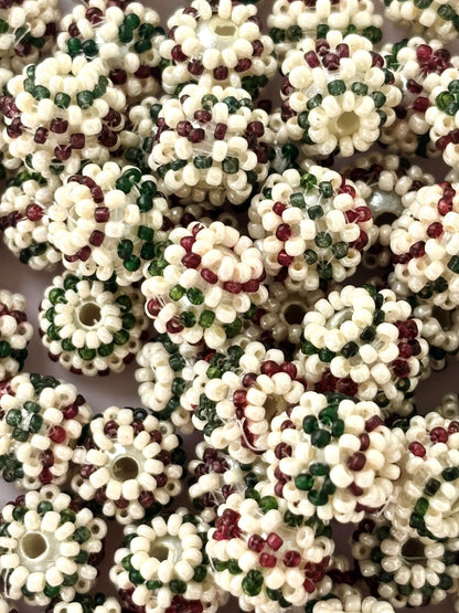 10 Woven Seed Bead Balls Design 1