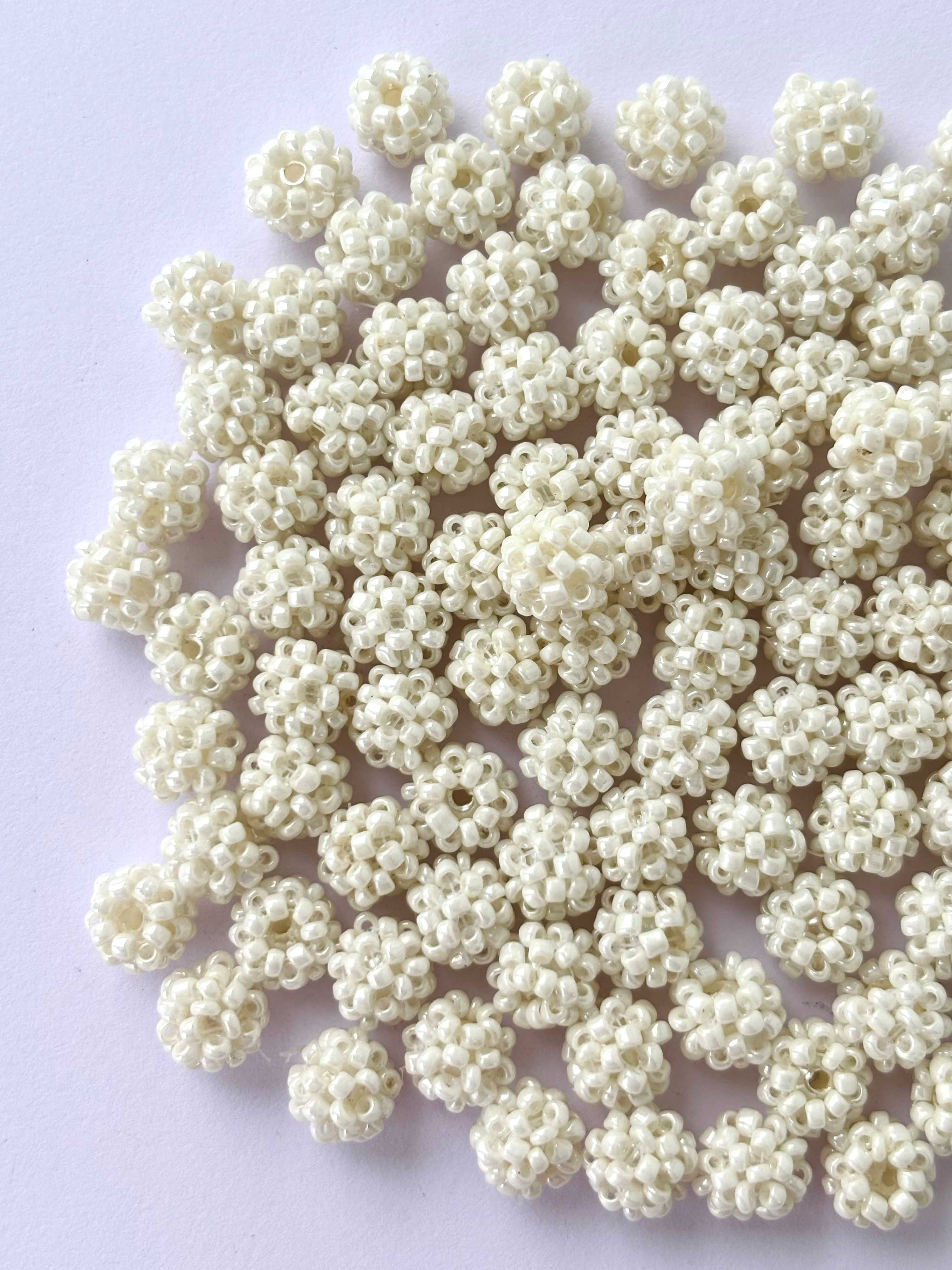 10 Woven Seed Bead Balls Design 4